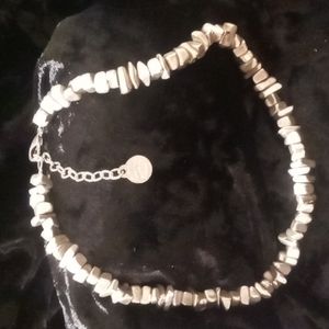 Vintage Metal Pointu's  Bernard Bouhnik Paris silver shell necklace.